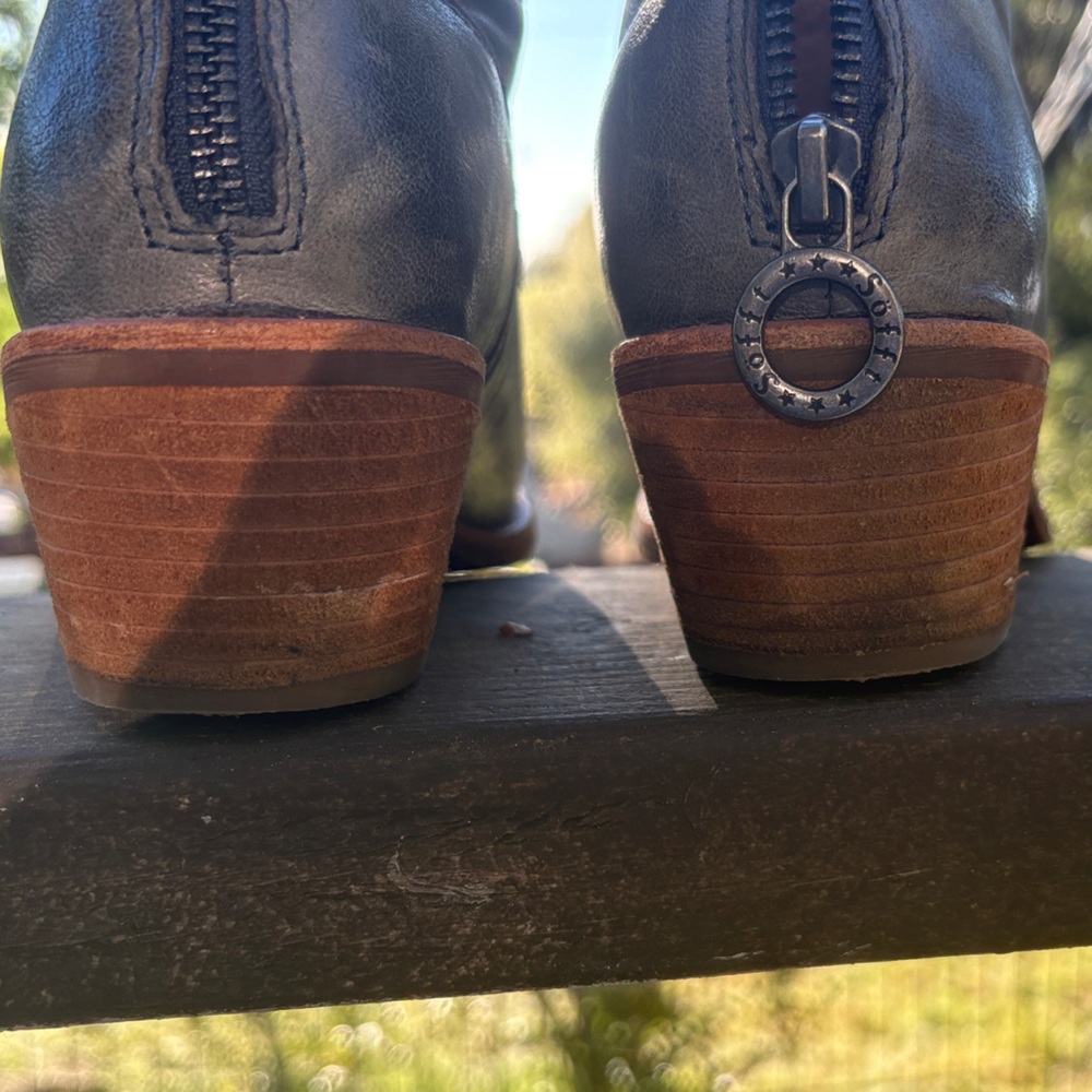 Sofft Aisley Grey-Blue Leather Ankle Booties 7.5 - Picture 15 of 16